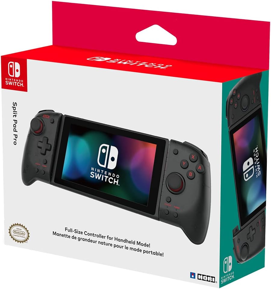 HORI Split Pad Pro (Translucent Black) for Nintendo Switch - Officially Licensed Controller for Handheld Mode 3