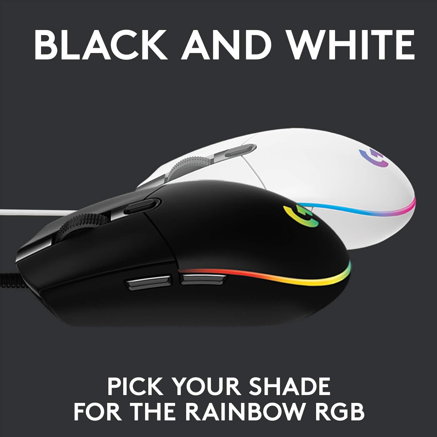 Logitech G203 LIGHTSYNC Gaming Mouse - 8K DPI, 6 Programmable Buttons, RGB Lighting, Lightweight Design - White 5