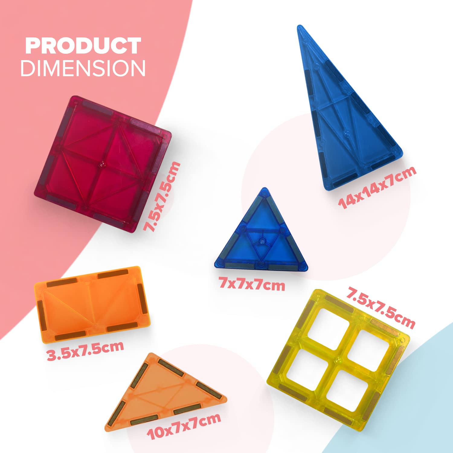 kidoola 53pc Magnetic Building Block Set - Educational STEM Toy for Kids 3+ 3