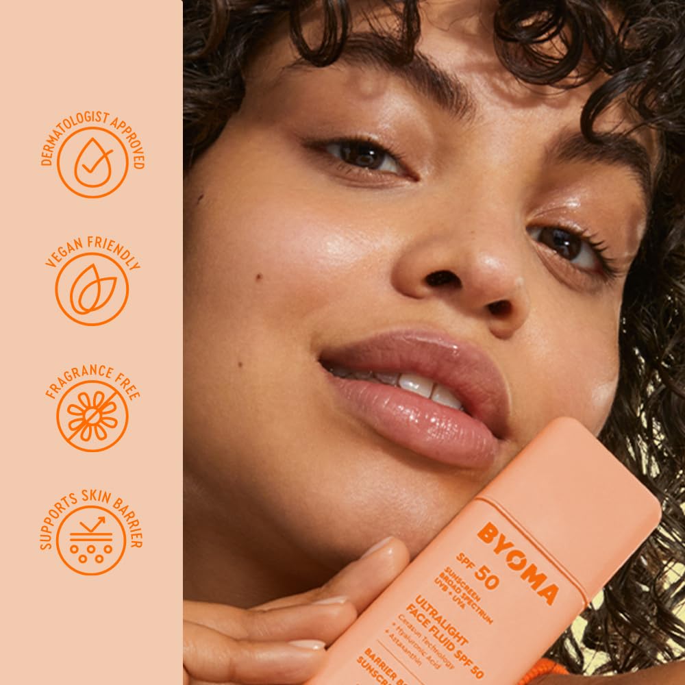 BYOMA SPF 50 Face Fluid - Ultra-Lightweight Hydration & UV Defense | 50ml | Broad Spectrum UVA/UVB Protection 5