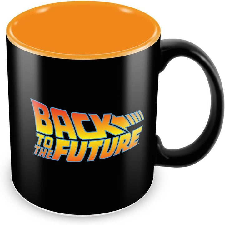 Back to the Future Official Logo Mug - Ceramic Coffee Cup with Iconic Movie Design, Microwave Safe