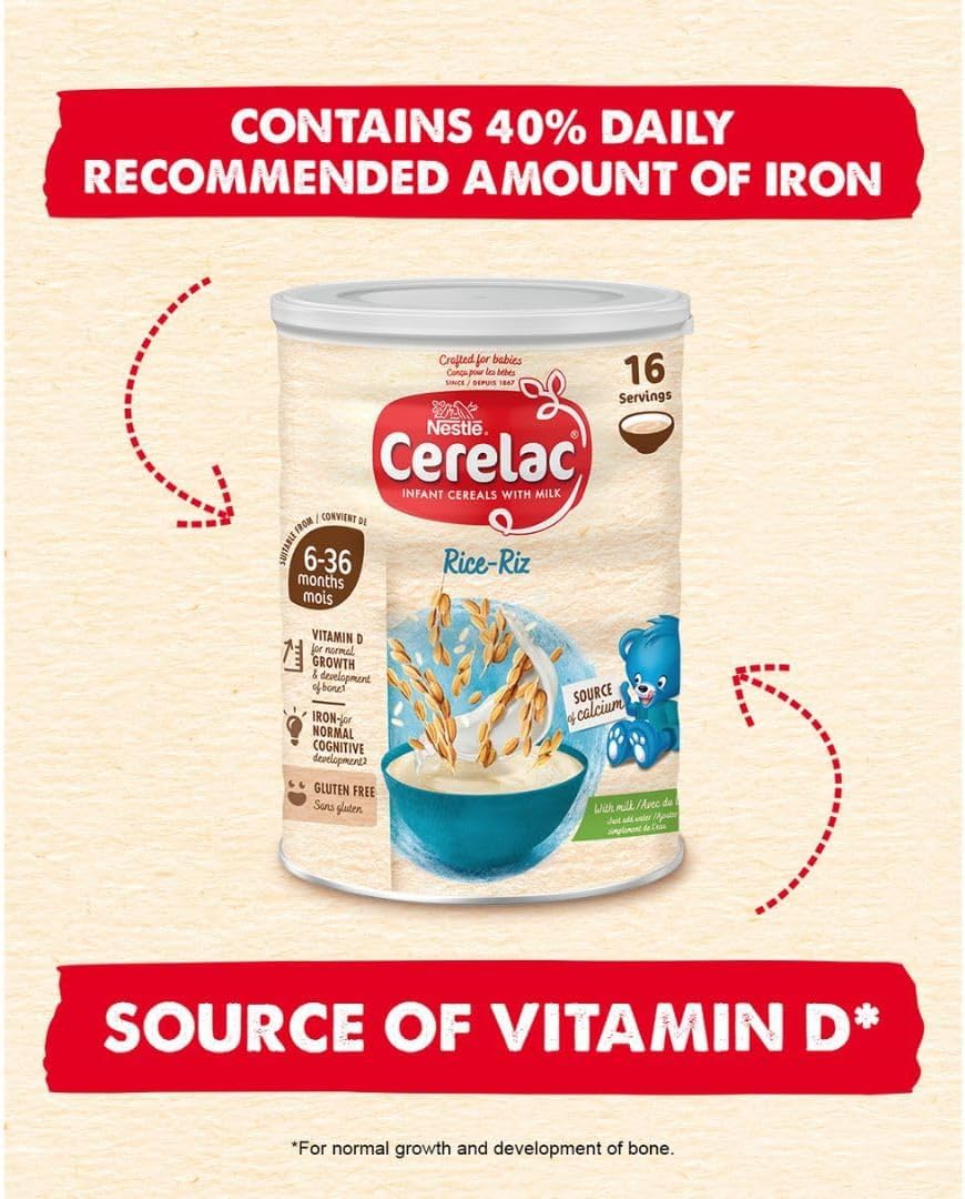 Cerelac Rice with Milk Infant Cereal, 6 months+, 400 g (Pack of 1)