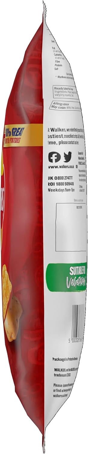 Walkers Ready Salted Multipack Crisps 6x25g 3