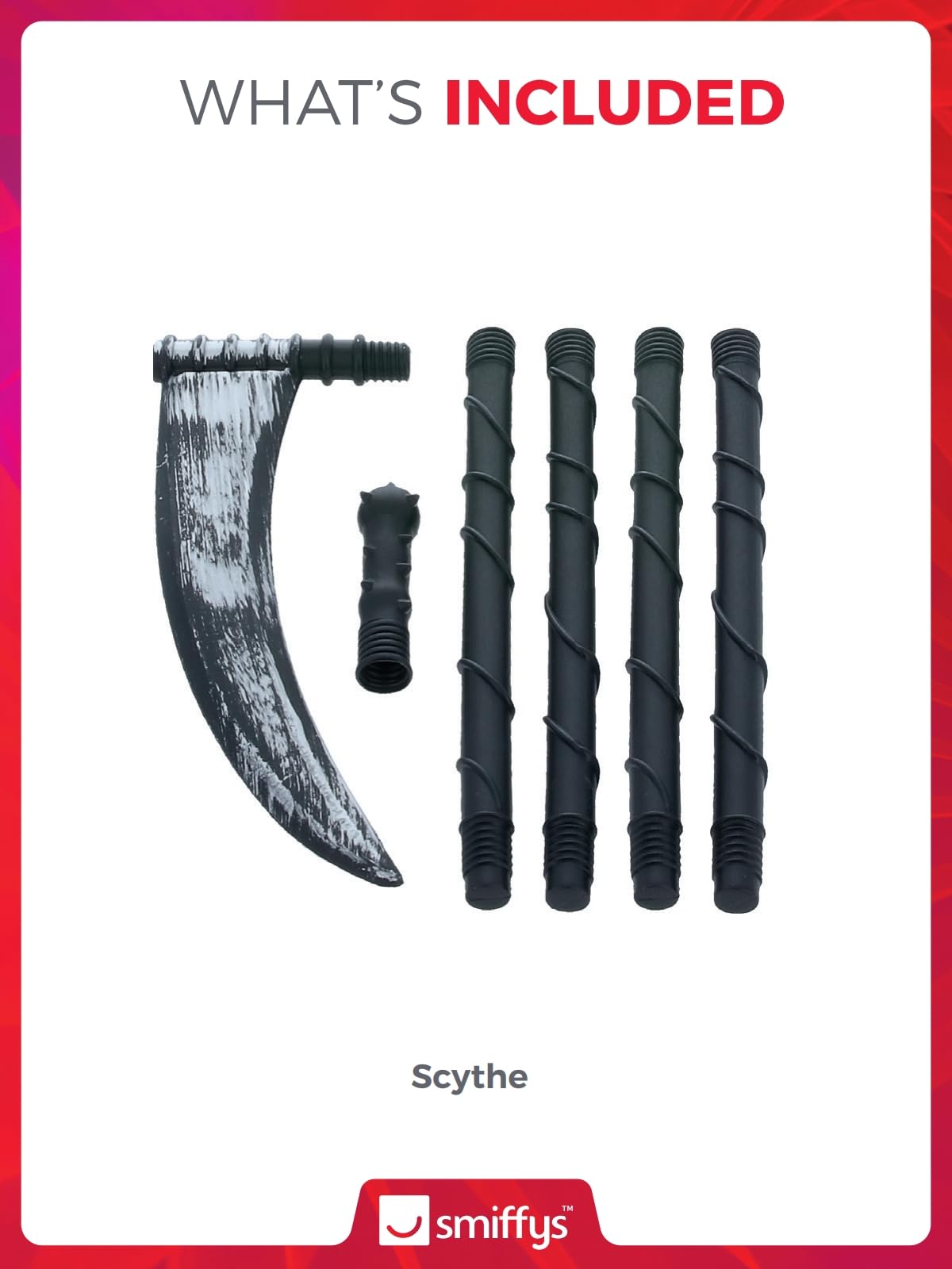 Smiffys Grim Reaper Extendable Scythe Black 138cm/54in Halloween Fancy Dress Accessory 4