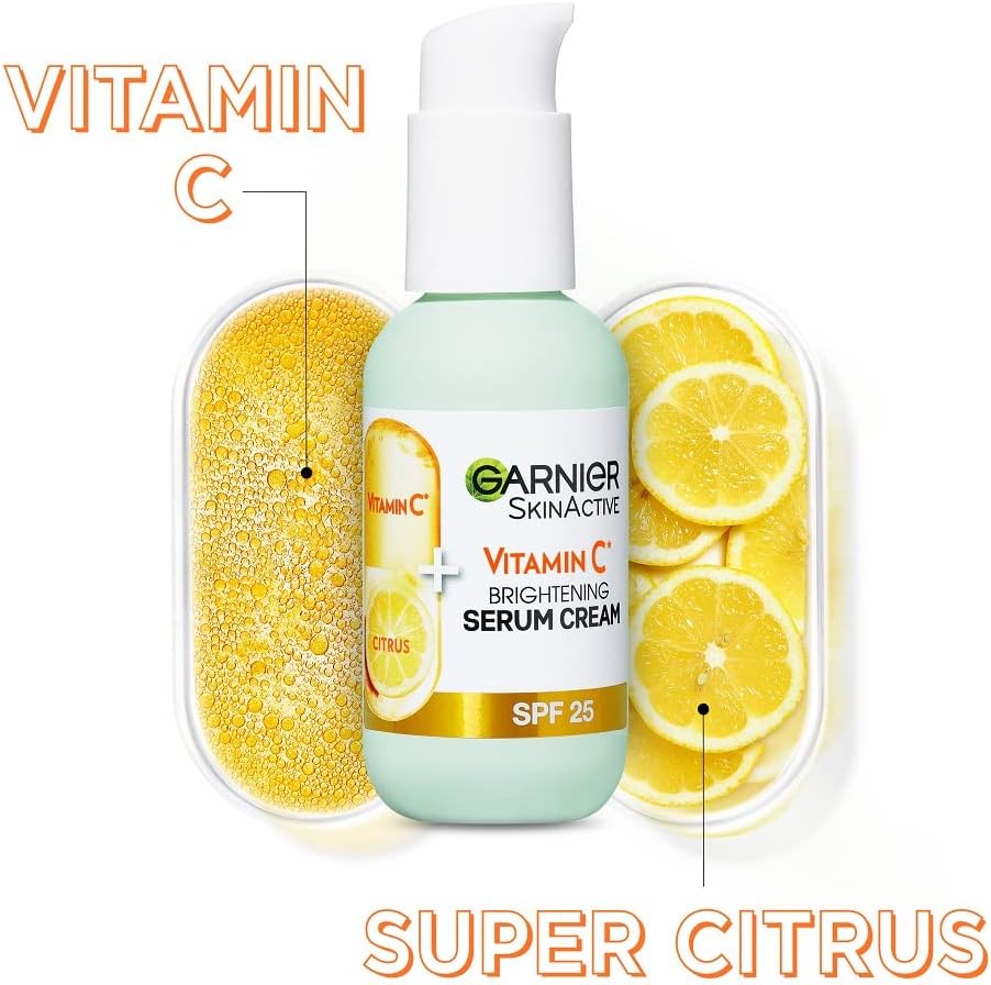 Garnier Vitamin C Serum Cream (50ml) - Brightening Face Moisturizer with 20% Vitamin C & SPF 25 5