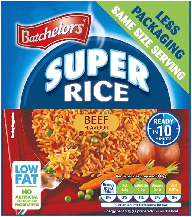 Batchelors Super Rice Beef Flavour Ready Meal - 90g (Pack of 11)