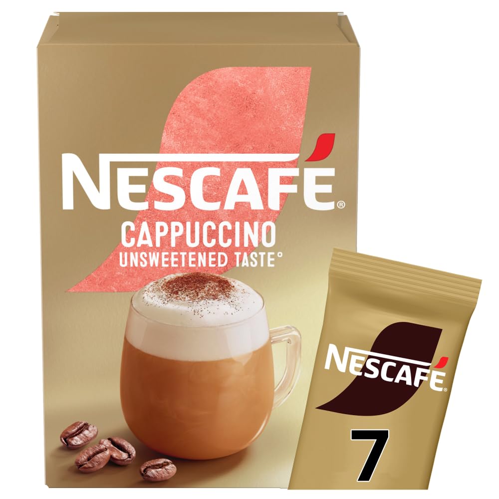 NESCAFÉ Cappuccino Unsweetened Instant Coffee 7 Sachets - 100% Responsibly Sourced