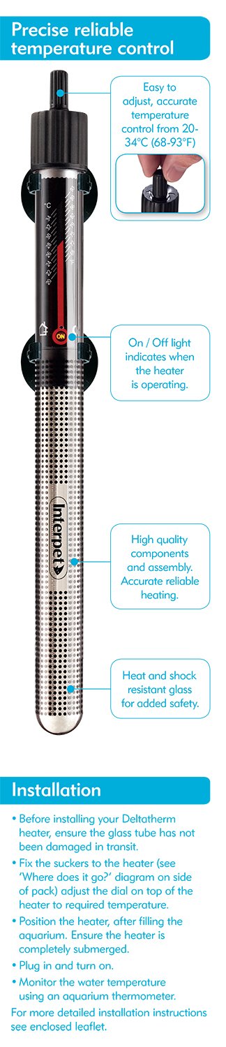 Interpet Deltatherm Aquarium Heater - 300W | Tropical & Marine | Up to 270 Litres 3