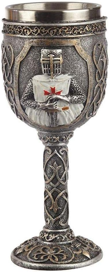 Puckator - Crusader Knight Goblet Decorative Cup, Mixed, 19.5cm Height