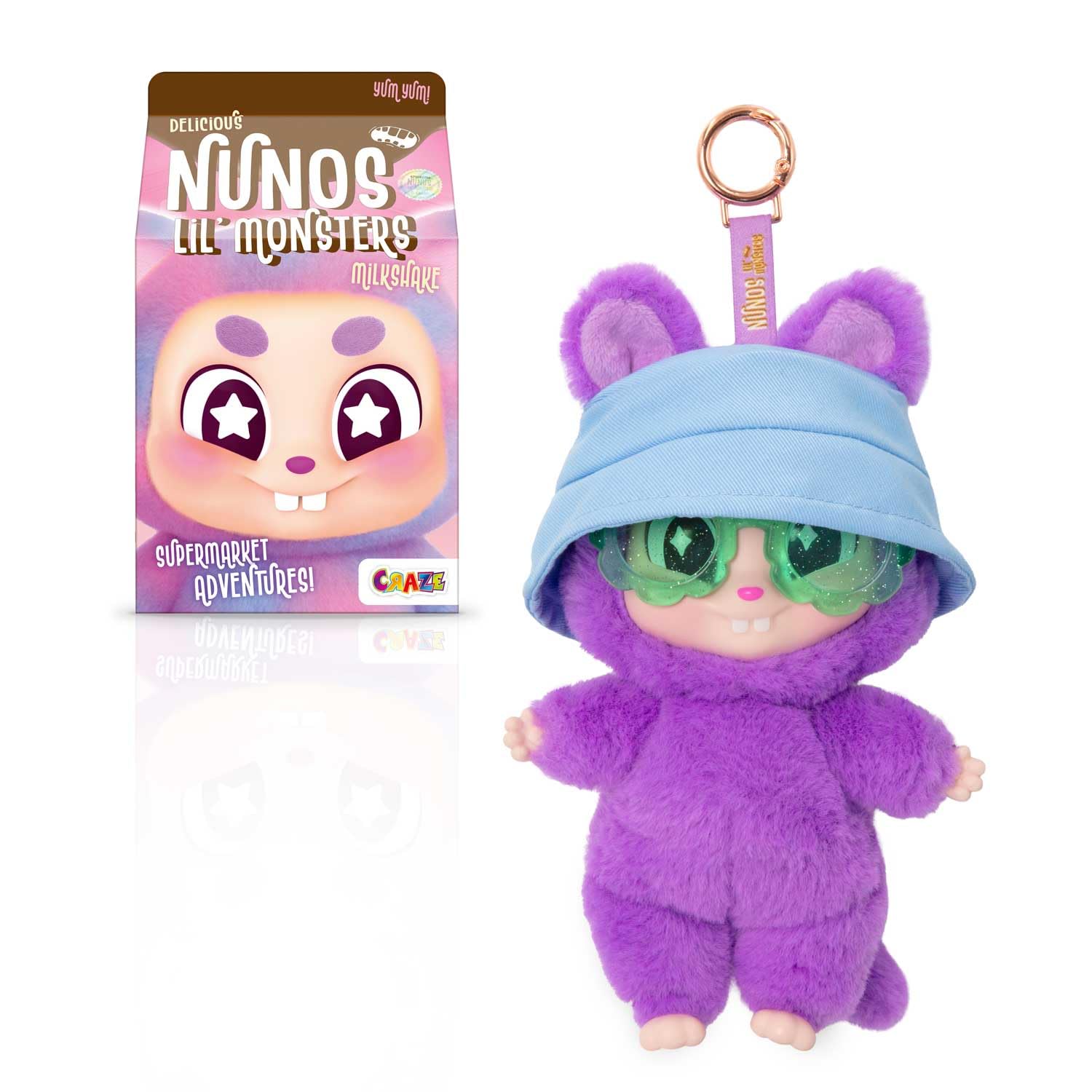 CRAZE NUNOS Lil’ Monsters Soft Doll Plush Toy Keyring | Collectable | Unisex Kids
