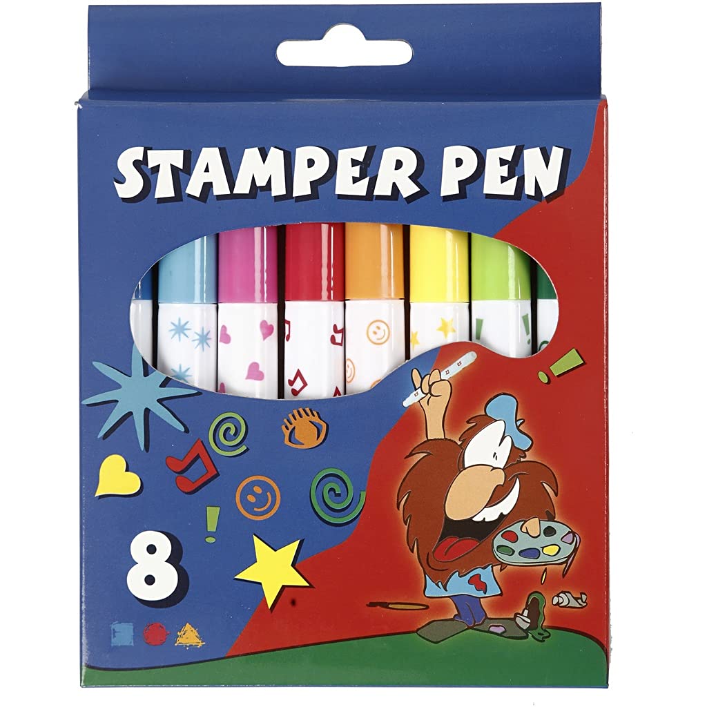 Creativ 100263 Stamp Markers - 8 Assorted Colours Water-Based Stamp Effect Markers 8
