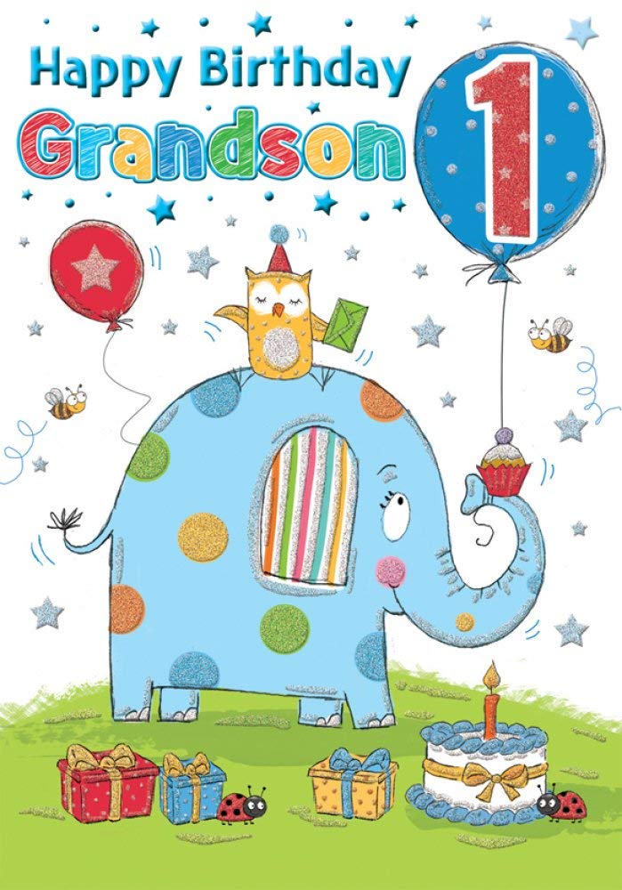 Piccadilly Greetings Age 1 Grandson Birthday Card with Envelope | 9 x 6 inches | C80114
