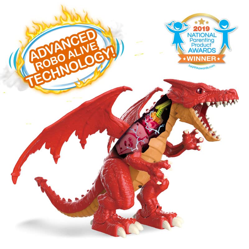 ZURU Robo Alive Fire Breathing Roaring Dragon - Electronic Interactive Play Figure, Red 6
