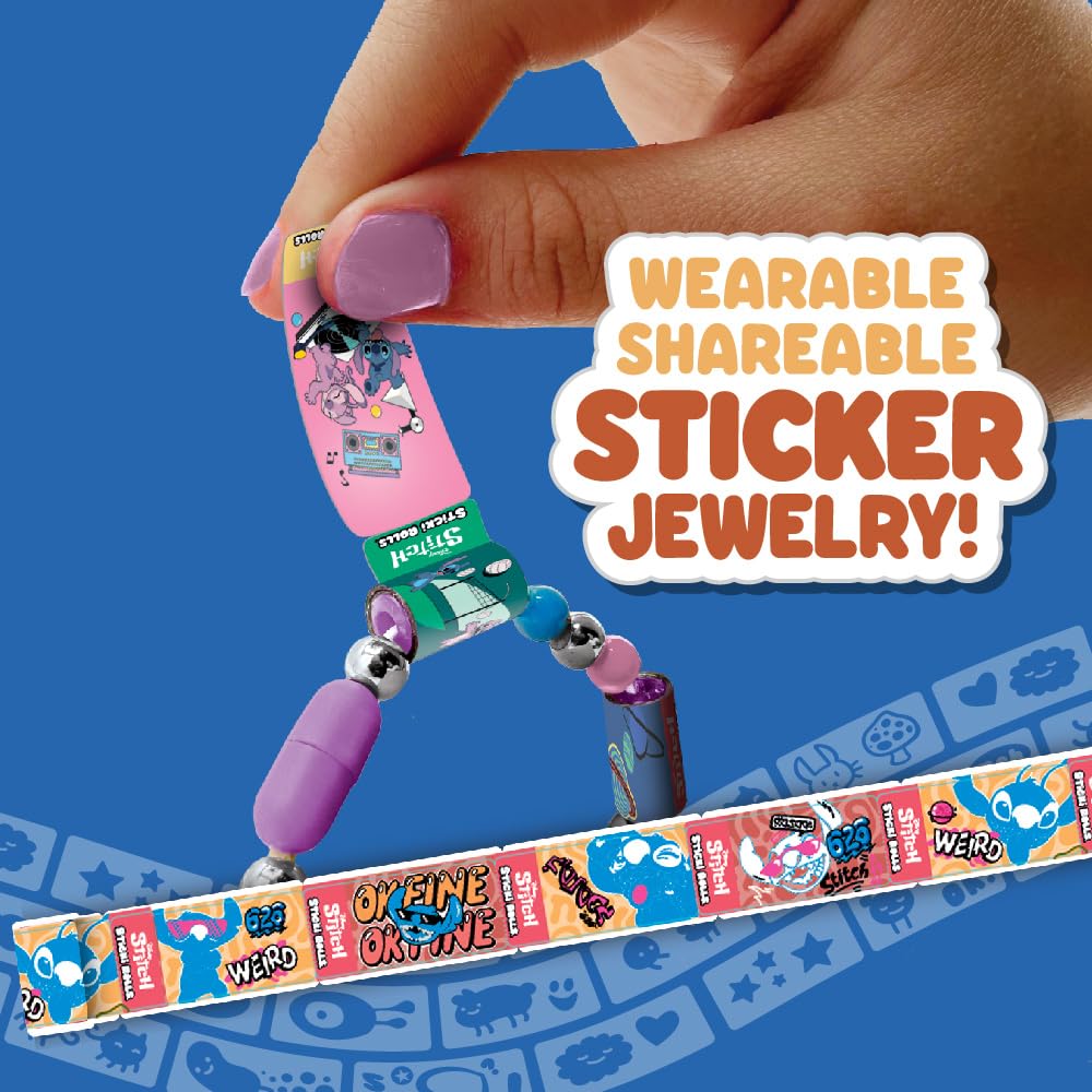 Sticki Rolls Stitch Pendant Pack - Wearable Sticker Jewellery with Exclusive Disney Designs