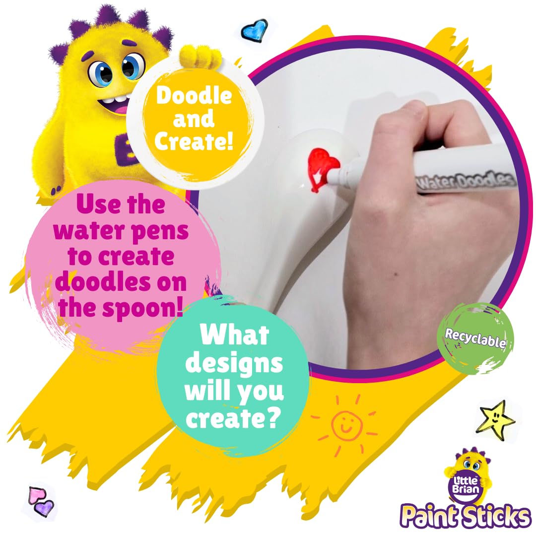 Little Brian Water Doodles - Magic Water Art Playset with 8 Pens & Ceramic Spoon 3