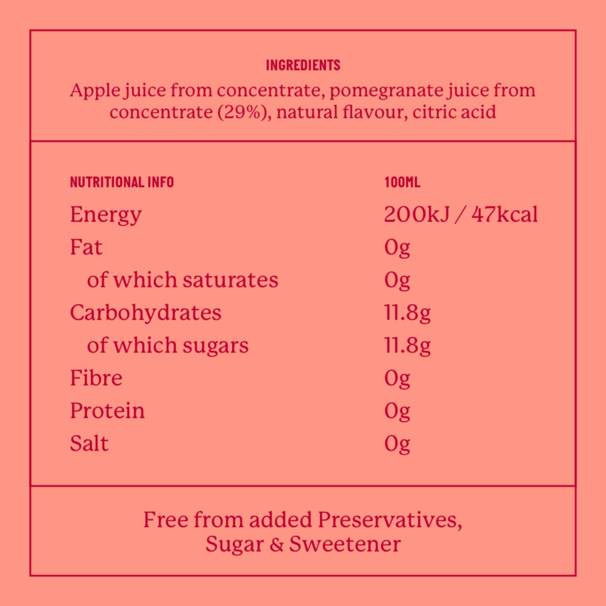 Eager Pomegranate Juice Drink - Naturally Sweetened Fruit Beverage, 29% Pomegranate from Concentrate