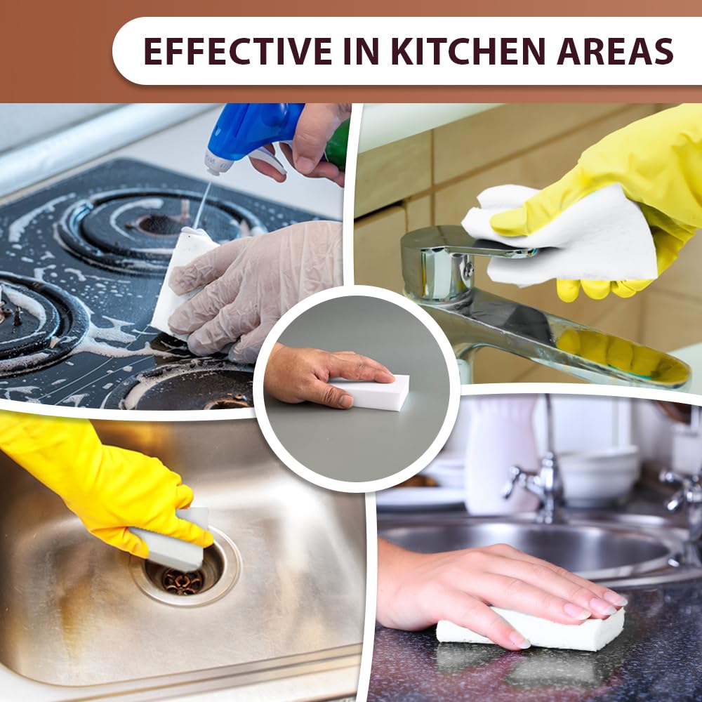 FABRIO Melamine Cleaning Eraser Sponges - Pack of 10 with 2 Denser for Heavy-Duty Cleaning 6