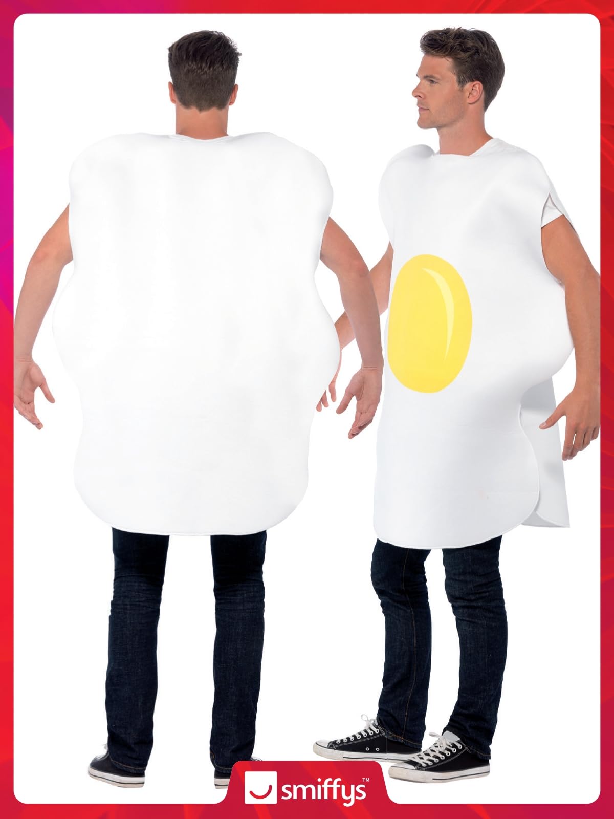 Smiffys Egg Costume - Adult Unisex Funny Fancy Dress with Printed Tabard 3