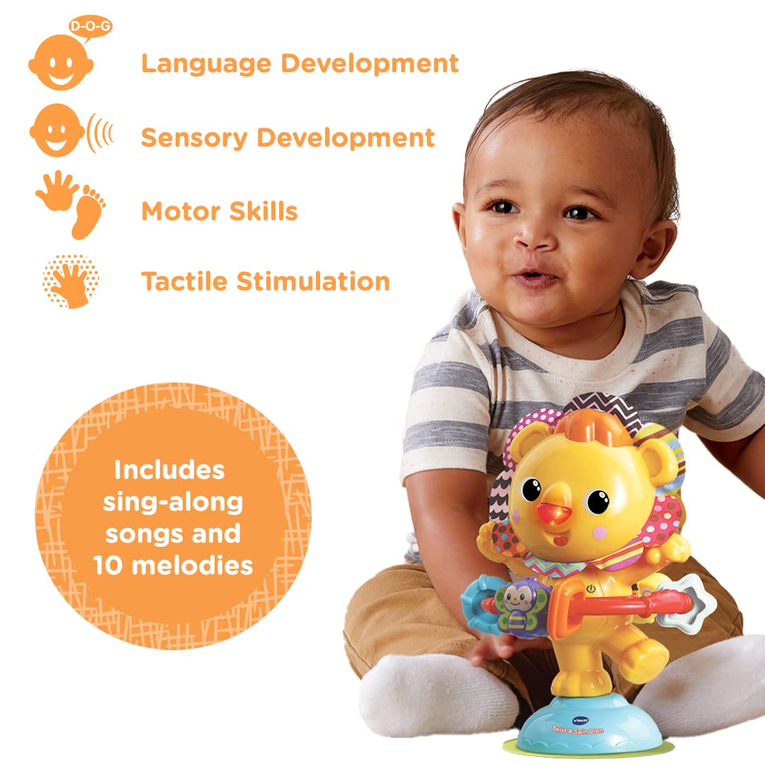 VTech Twist and Spin Lion - Interactive Musical Toy with Lights & Suction Cup for 6+ Months 6