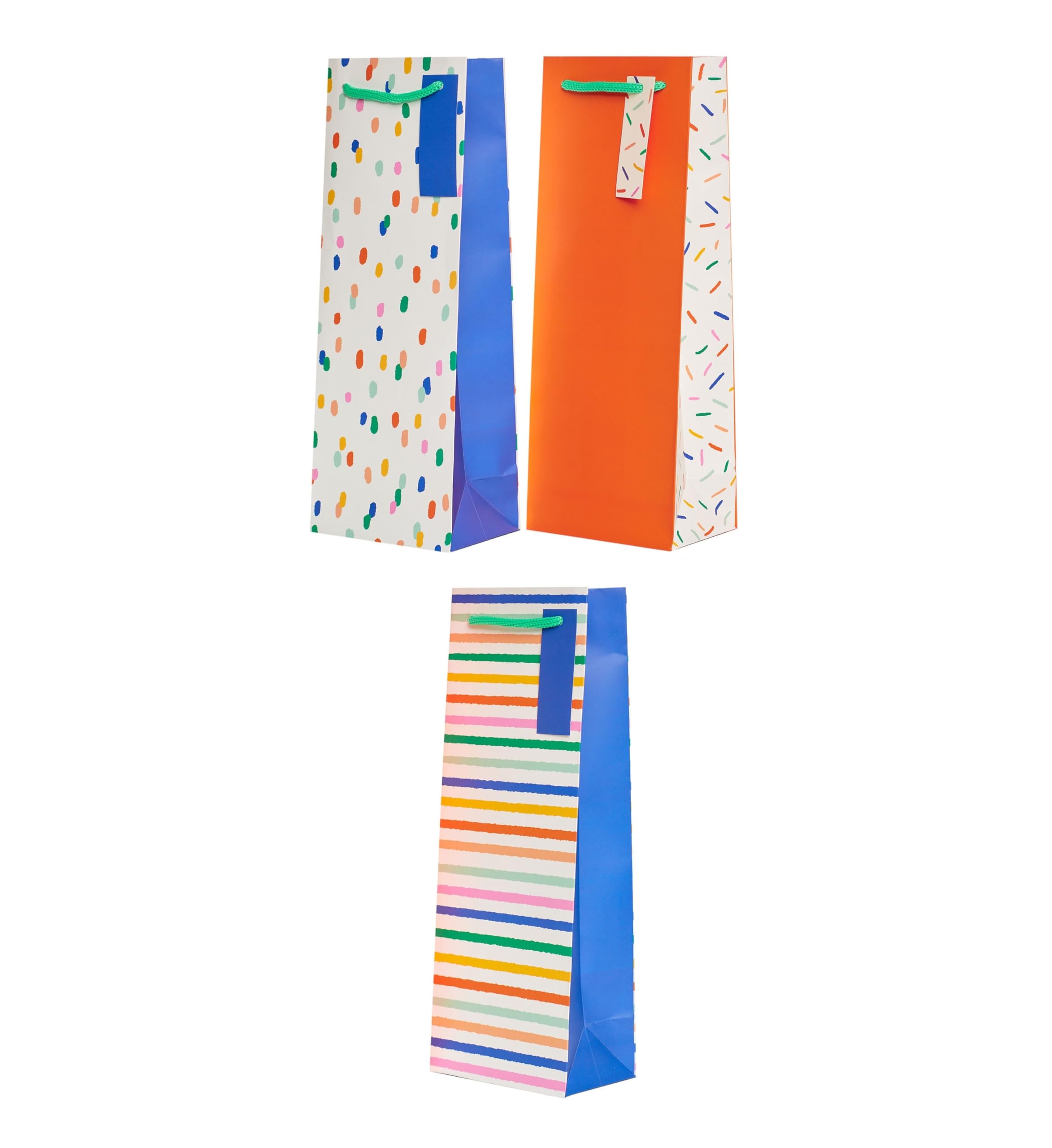 UK Greetings Multipack of 3 Bottle Bags for Him/Her/Friend | Multicoloured Paper 1