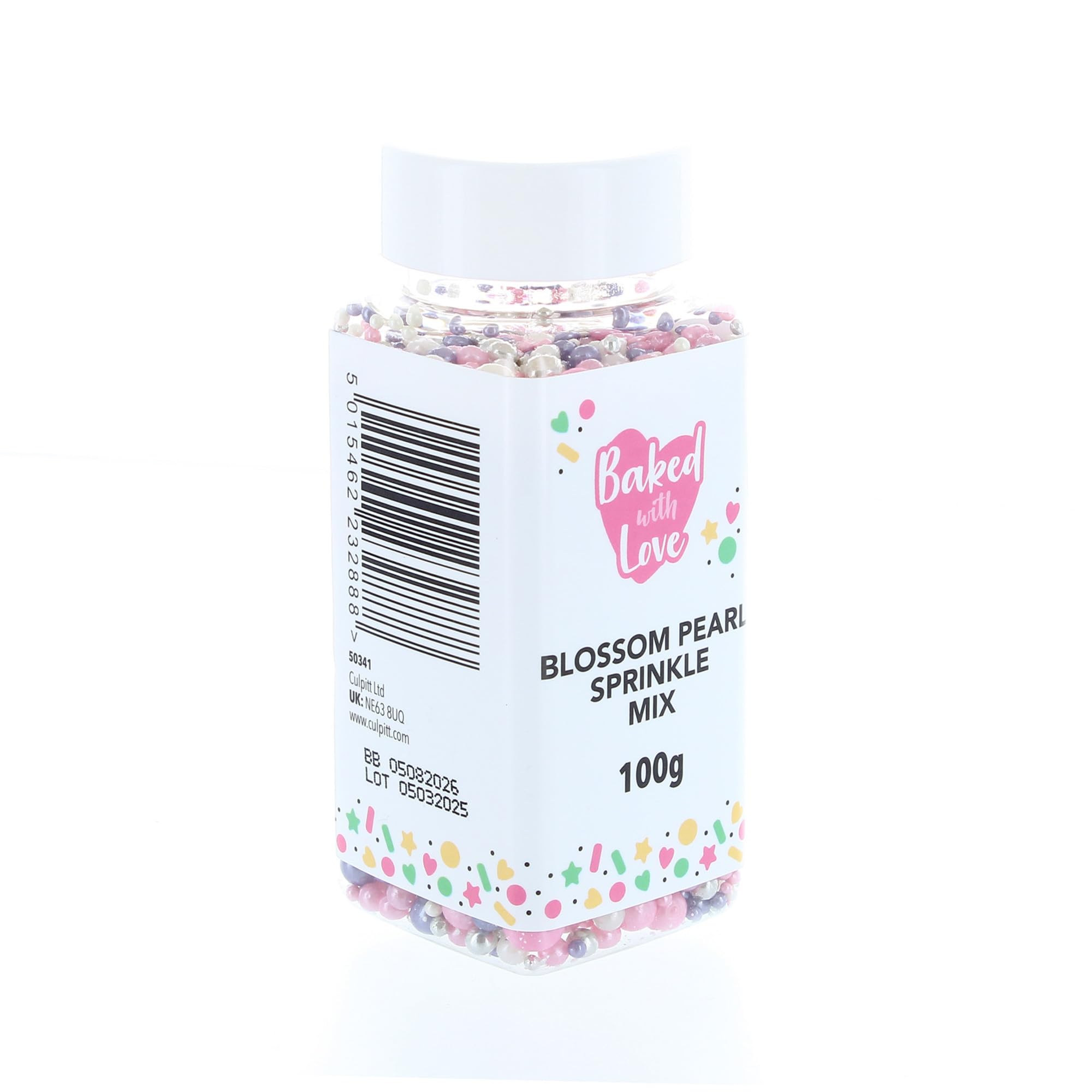 Baked with Love - Blossom Pearl Sprinkles Edible Cake Decorations | 100g | Pink, Purple, Silver 3