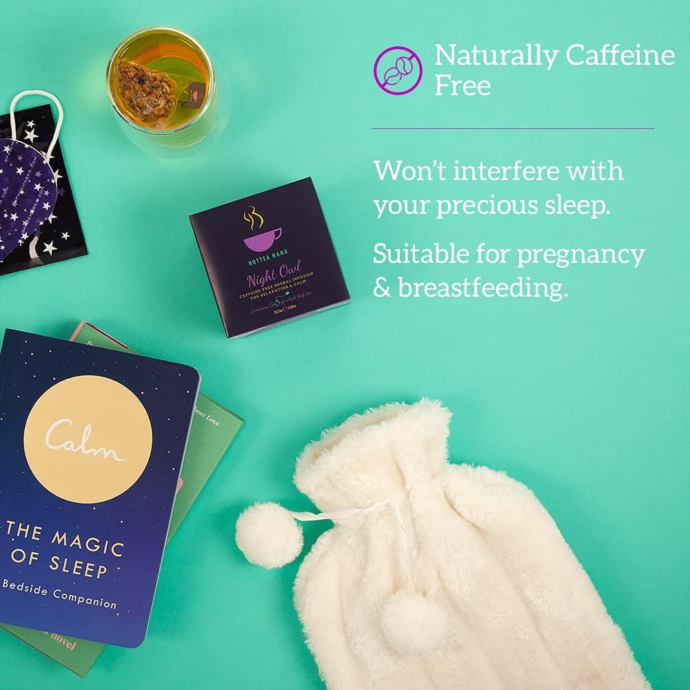 HOTTEA MAMA Night Owl Tea - Natural Sleep Supporting Herbal Tea for Women, Caffeine-Free, 15 Whole Leaf Tea Bags 3