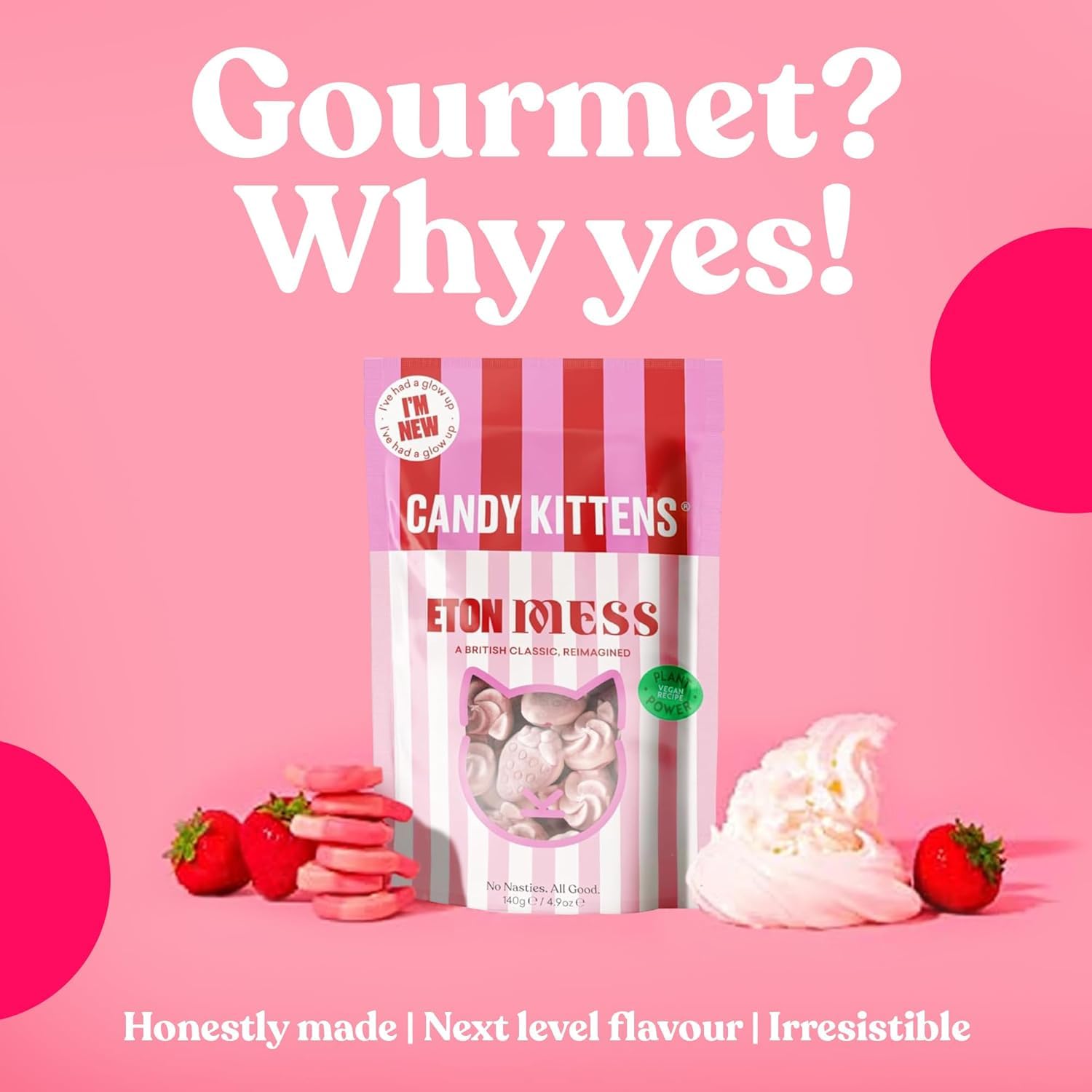 Candy Kittens THE OG Vegan Chewy Sweets Bundle (4 x 140g) - Wild Strawberry, Sour Watermelon, Eton Mess & Very Cherry