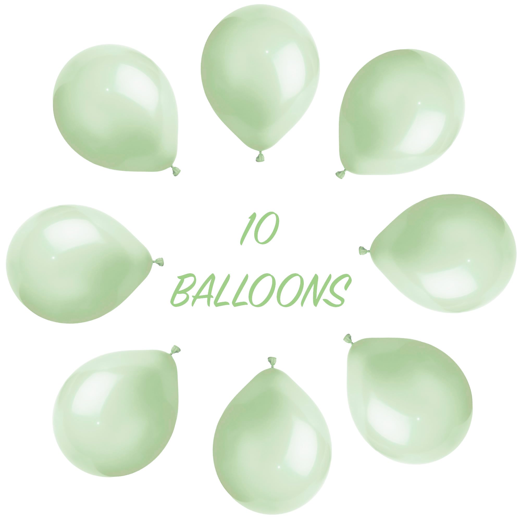 SHATCHI Metallic-Latexballons, hellgrün, 30,5 cm, 10er-Pack, Partydekoration 3