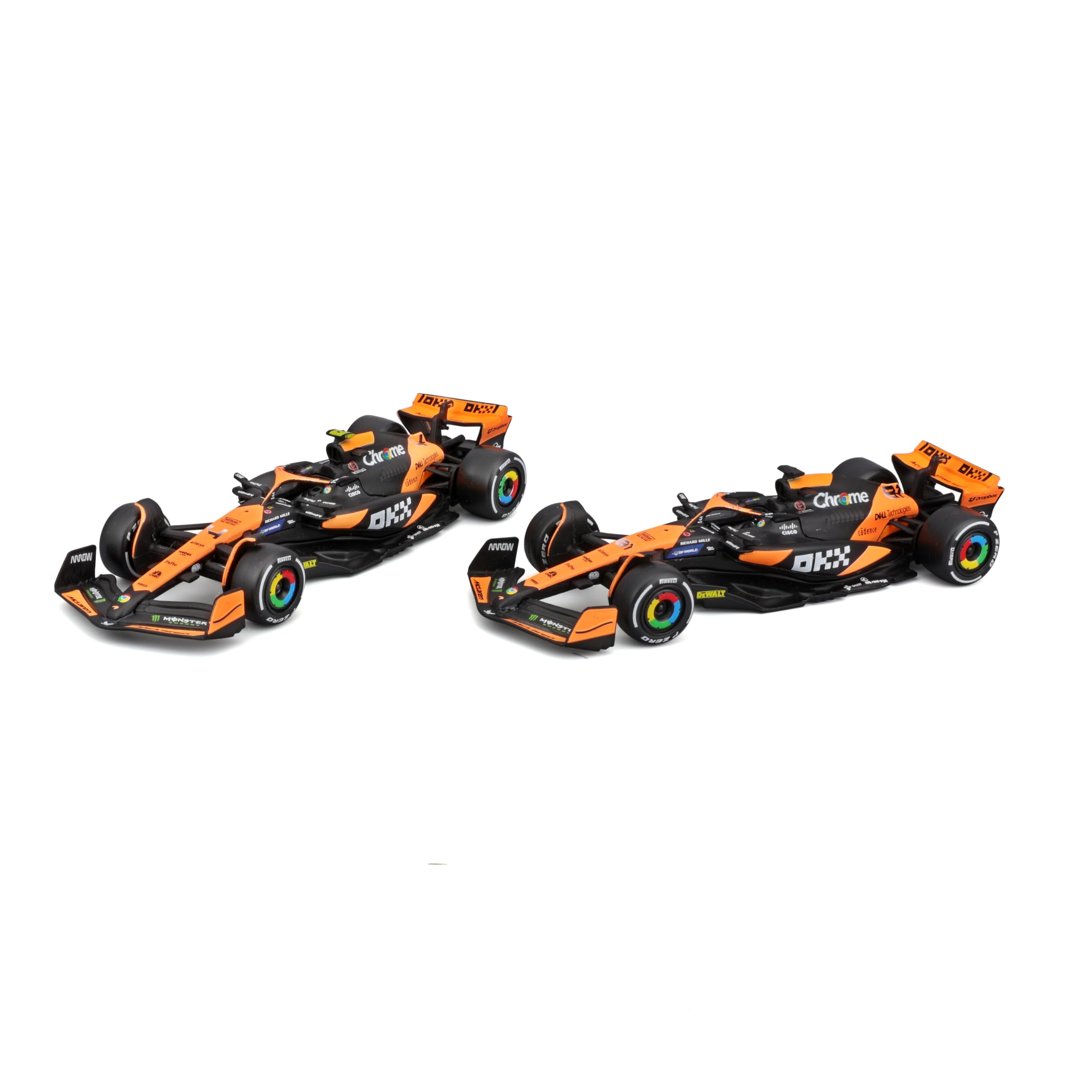 Bburago 2024 McLaren MCL38 F1 Race Car 2-Pack (Norris & Piastri) 1:43 Scale Diecast Model