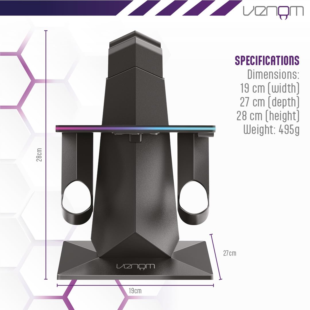 Venom RGB Charging Stand for Meta Quest 3S, Quest 3, Quest 2 & Quest Pro 12