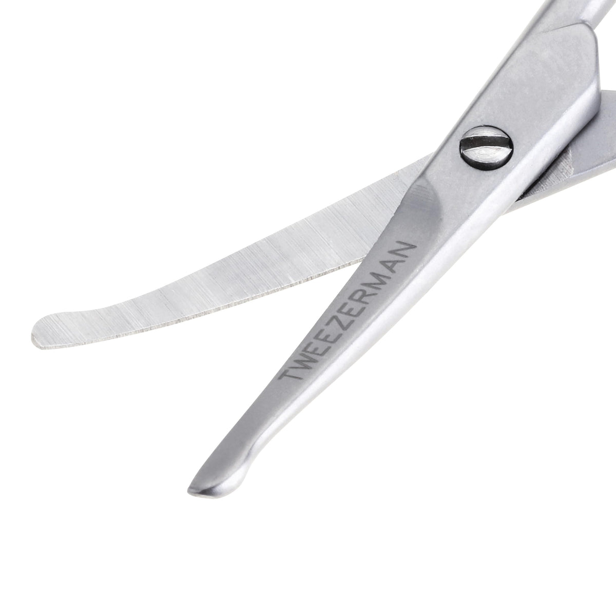 Tweezerman Stainless Steel Facial Hair Scissors - Rounded Tip, Ergonomic Grip, Rust-Resistant