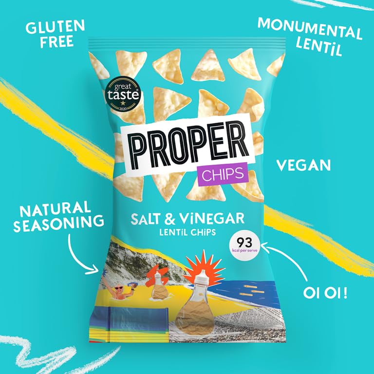 PROPER - Salt & Vinegar Lentil Chips, Vegan Gluten-Free Snacks, 85g Multipack (8 Packs) 3