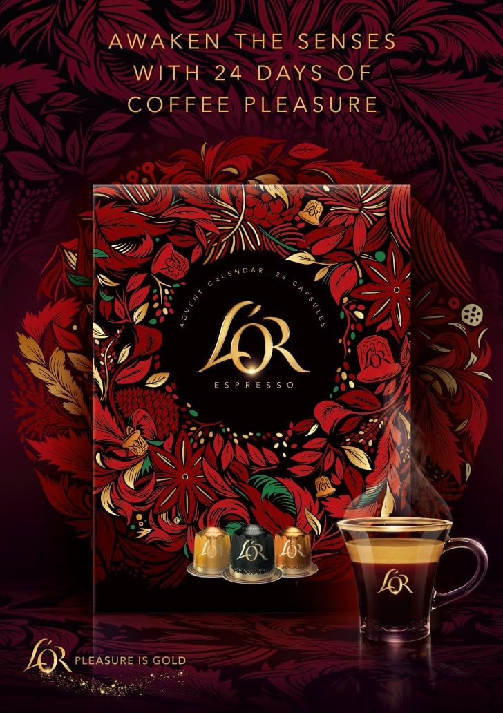 L'OR Coffee Pod Advent Calendar - 24 Capsules for Nespresso Original & L'OR BARISTA 13