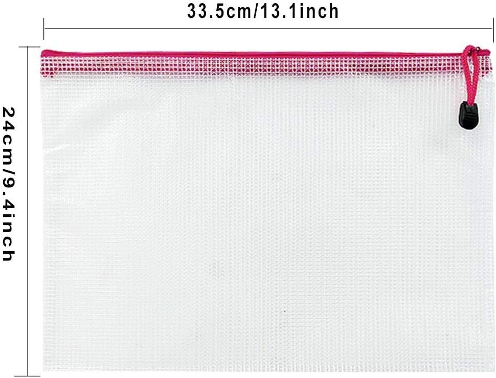 NORTHERN BROTHERS A4 Zip Wallets - 12PCS Plastic Folders, Multicolor, Water Resistant PVC