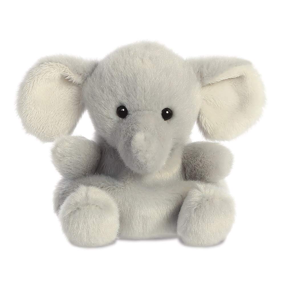 AURORA Palm Pals Stomps Elephant Soft Toy - 5 Inches, Grey Plush | Bean Filled