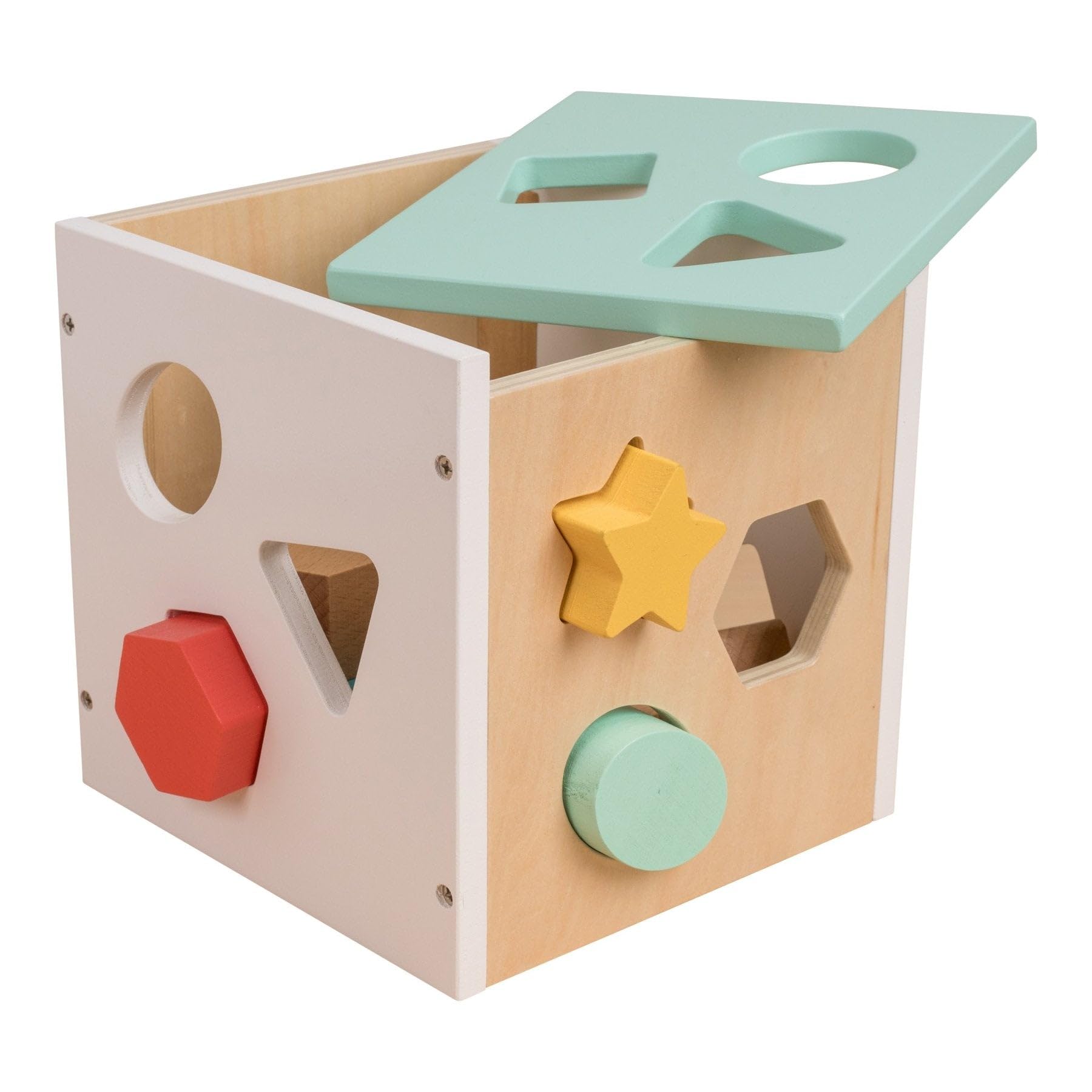 Owl & Fox Wooden Shape Sorter - Educational Montessori Toy for Toddlers 12 Months+