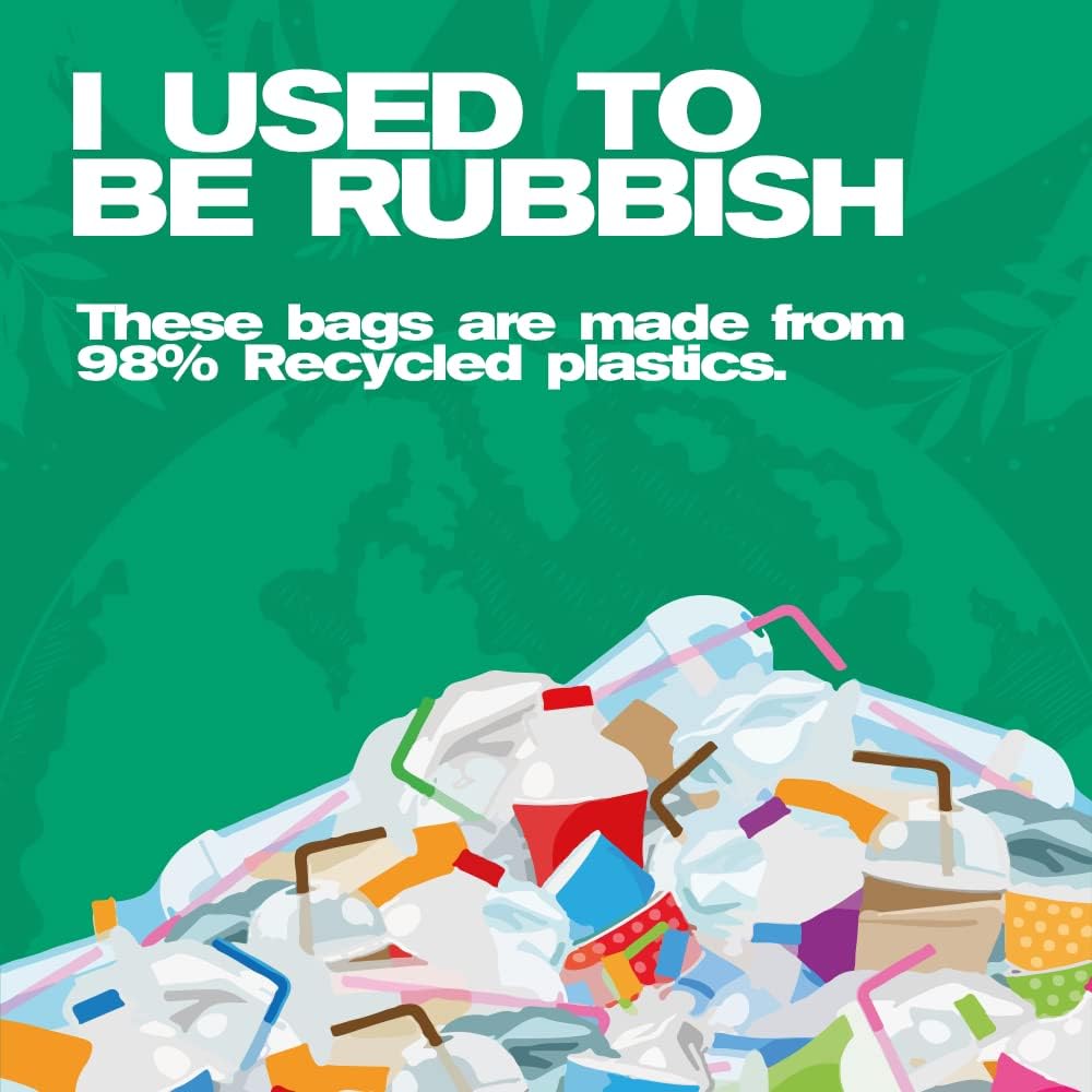 EcoBag 240L Heavy Duty Wheelie Bin Liners - 20 Pack Black Recycled Bags 4