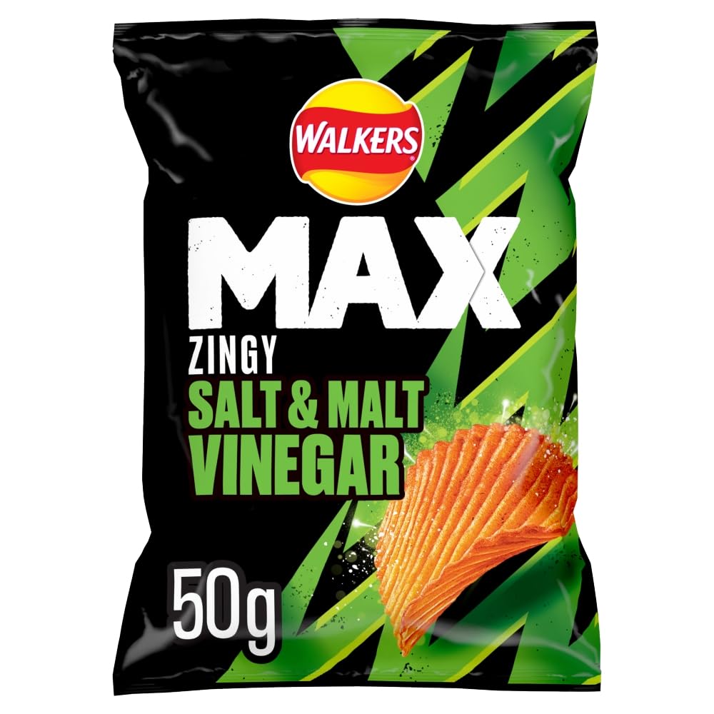 Walkers Max Salt & Malt Vinegar Crisps 50g (Pack of 24)