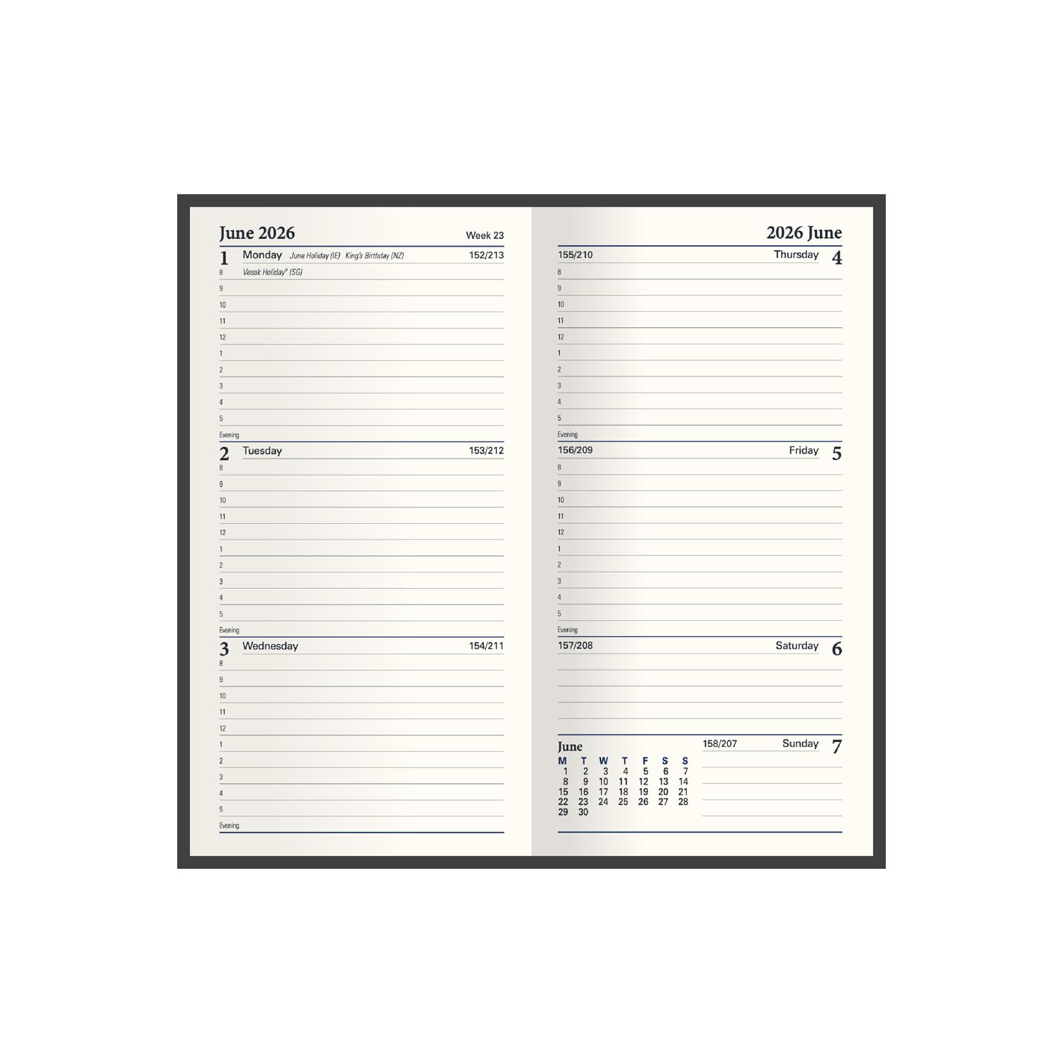 Collins Classic Slim 2026 Appointment Book Planner | Week-To-View | 152 x 80mm Black 2