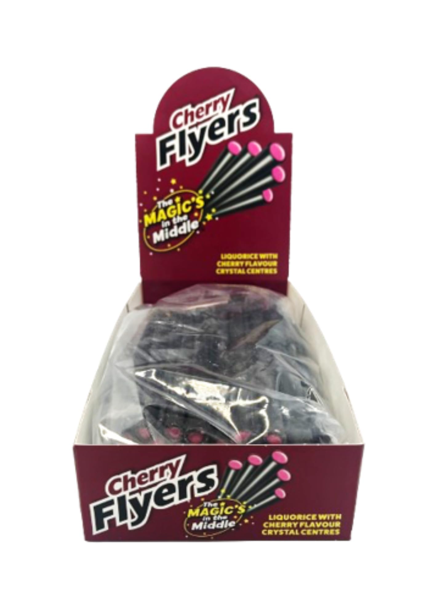 Flyers Giant Cherry Liquorice Sticks Carton - 40 Sticks | Tangy Cherry Flavoured Sweets with Sugar Crystals | Vegan Friendly Bulk Confectionery 3