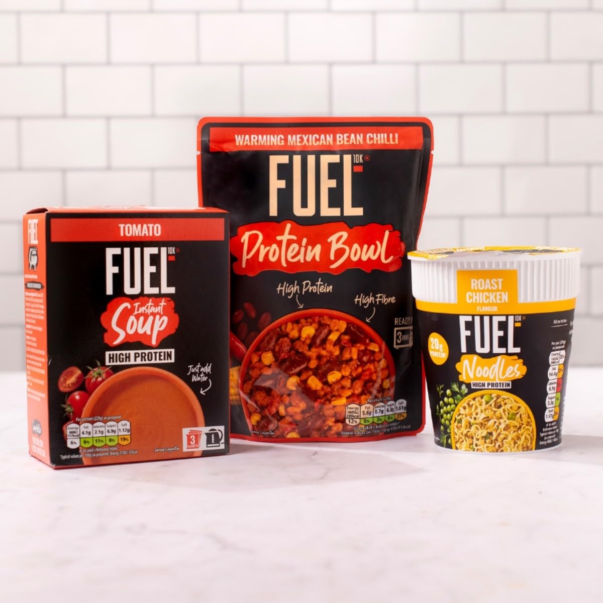 FUEL10K High Protein Mexican Bean Chilli Microwave Ready Meal - 14g Protein, Pack of 6 6