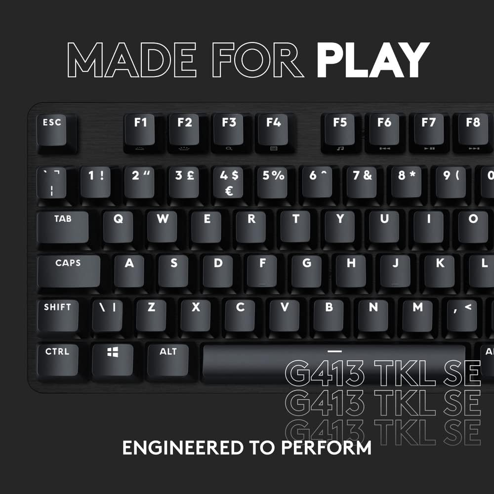 Logitech G413 TKL SE Mechanical Gaming Keyboard - Compact Backlit Keyboard with 7