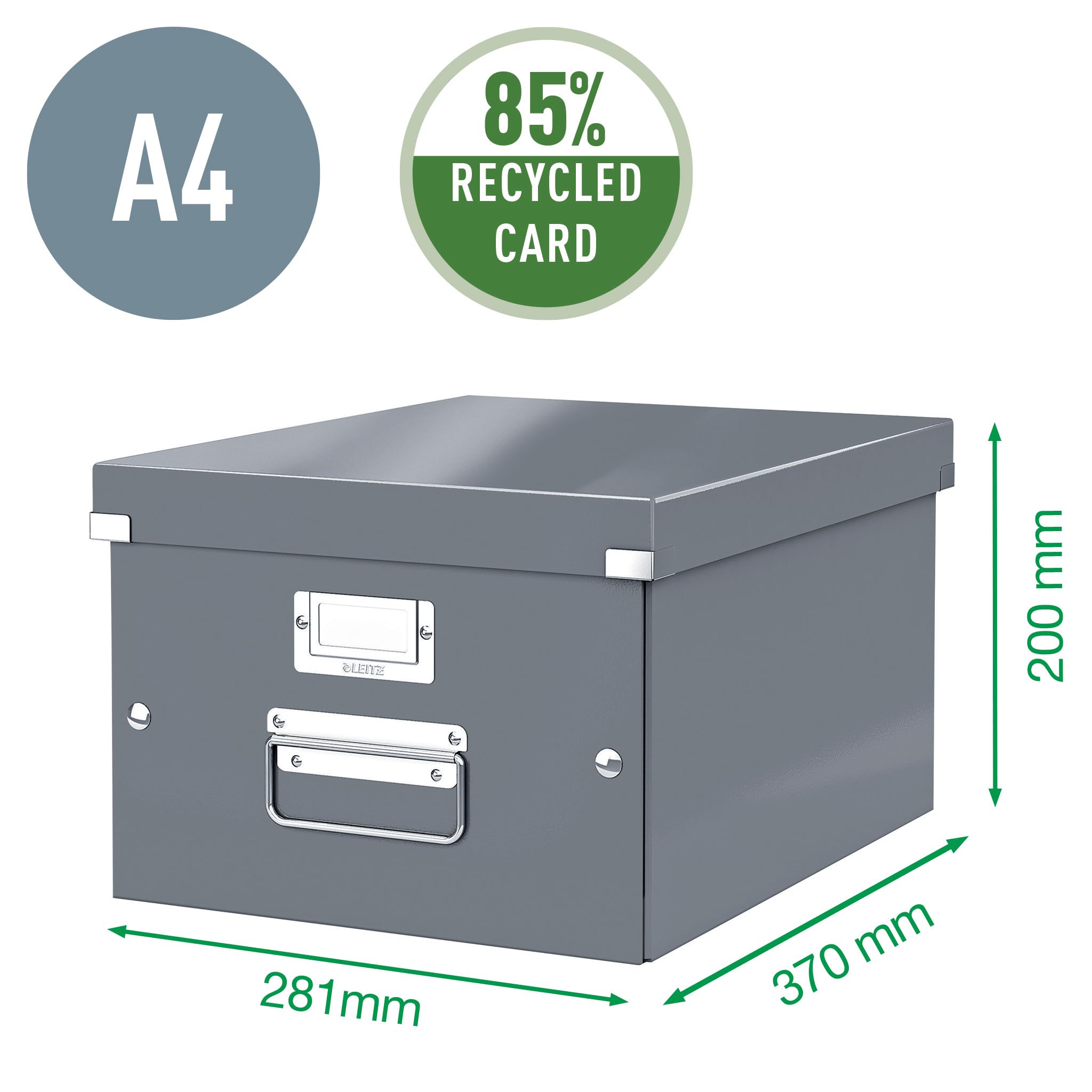 Leitz Click and Store A4 Storage Box - Medium, 16L Capacity, Ice Blue | 9kg Max Load 3