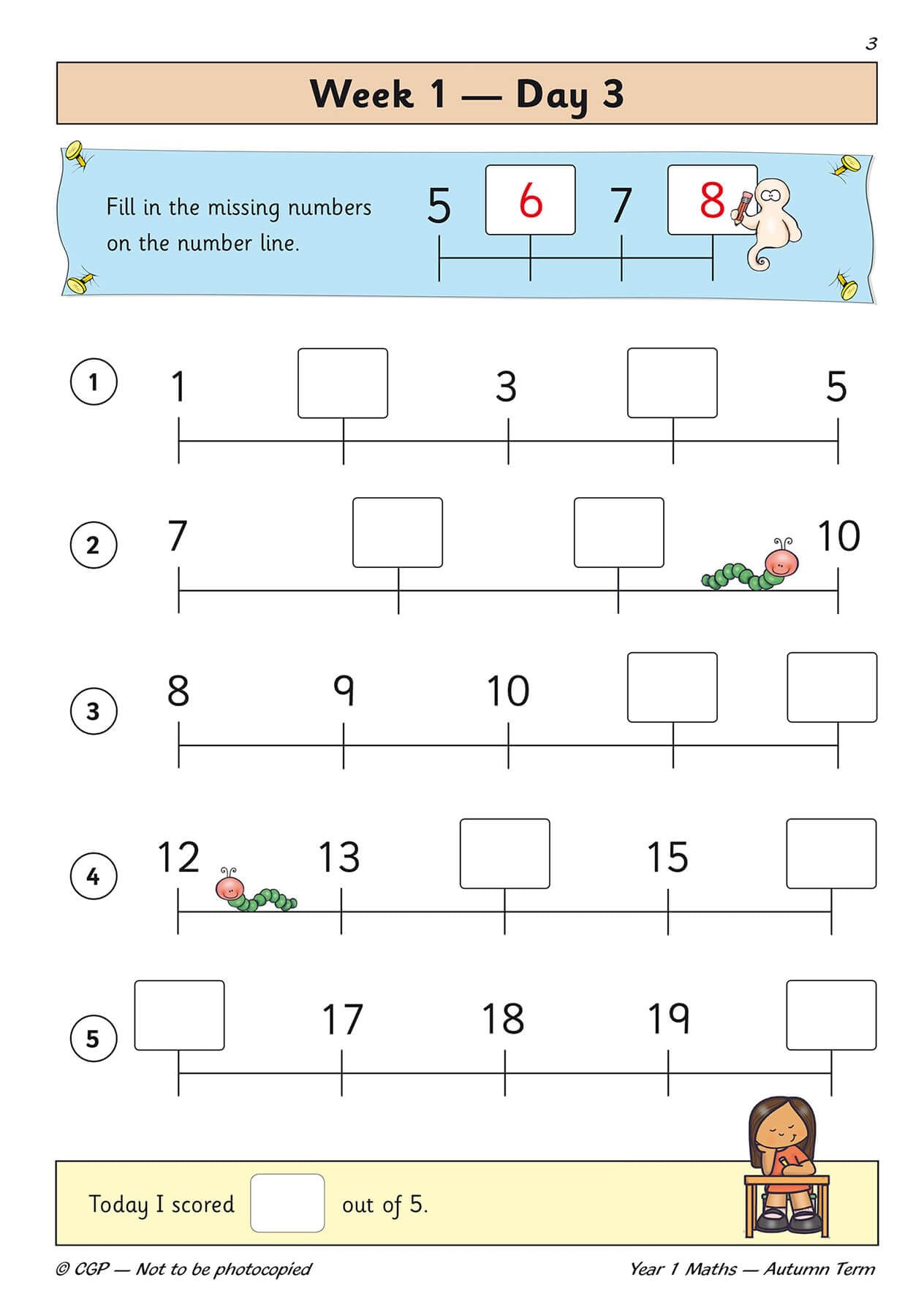 CGP KS1 Maths Year 1 Daily Practice Book - Autumn Term Study Aid | Paperback | English 4