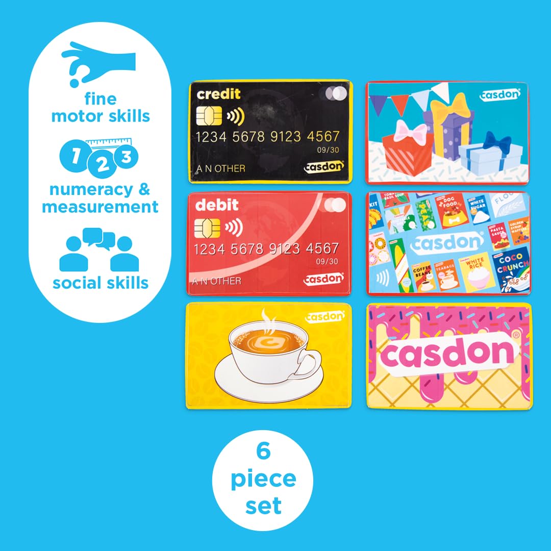 Casdon Pretend Play Cards Set - Realistic Credit & Gift Cards for Imaginative Play