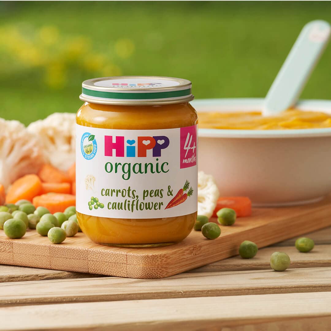 HiPP Organic Carrots, Peas & Cauliflower Baby Food Jar 4+ Months 125g (Pack of 2) 3