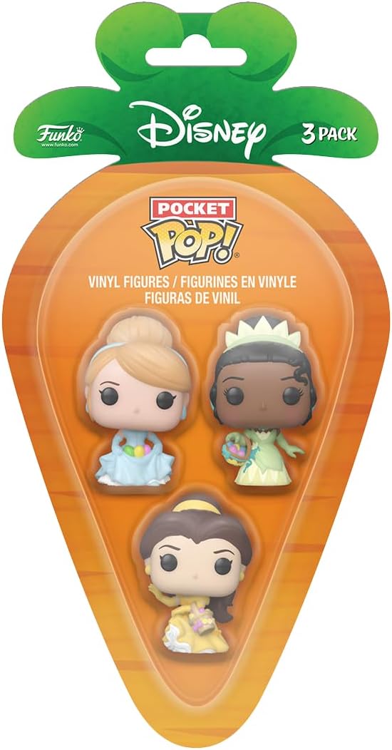 Funko Pop! Disney Princesses - Cinderella, Belle, and Tiana Pocket Pop! Vinyl Figure 3-Pack (76443)