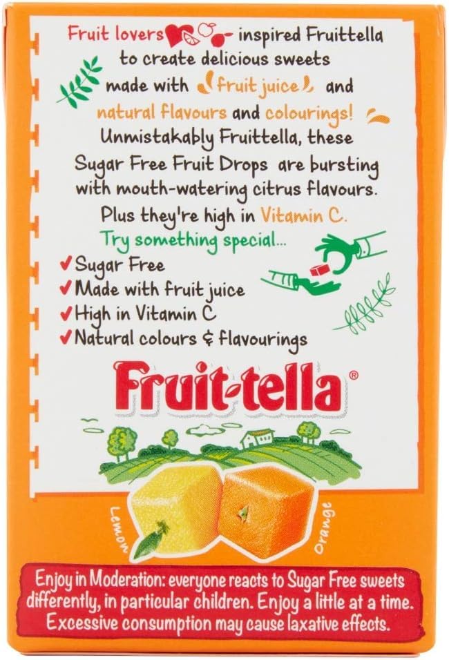 Fruittella Fruit Drops - Sugar Free Citrus Mix Sweets | Pack of 10 | Orange & Lemon Flavours 6