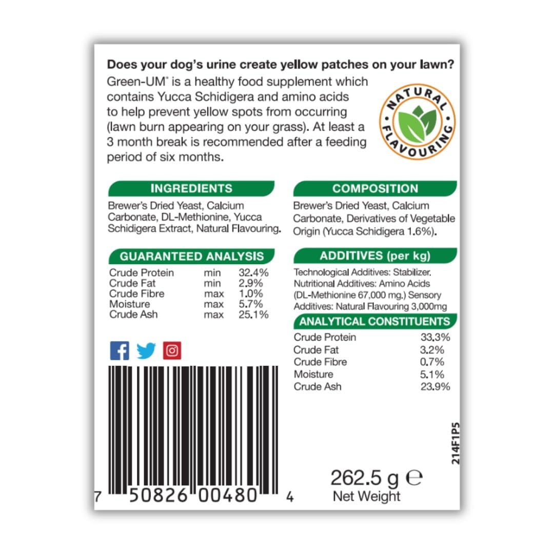 VETIQ Green-Um Lawn Burn Solution - Neutralizes Dog Urine pH | 175 Tablets | Contains B Vitamins 6