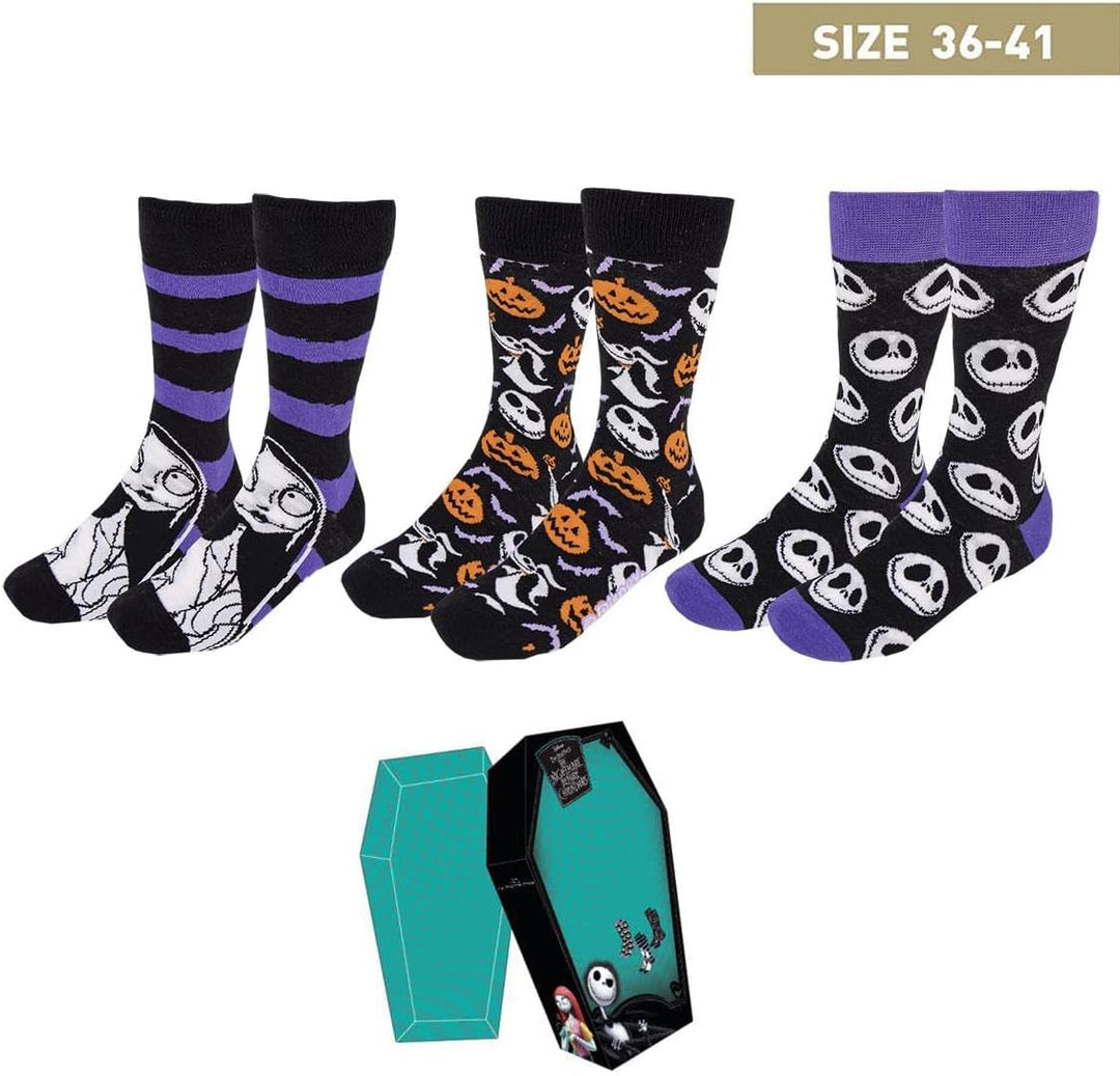 Nightmare Before Christmas Socks - Multicoloured (UK 12-14)